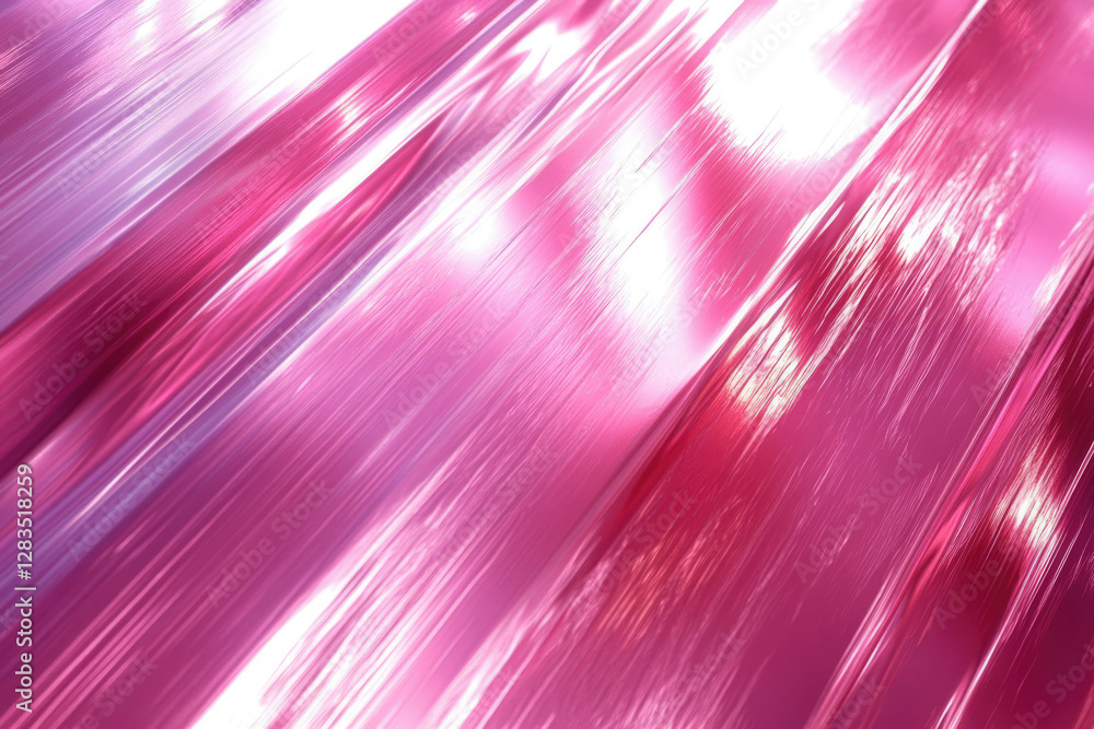 Poster abstract pink and purple metallic texture with diagonal lines and glossy sheen.
