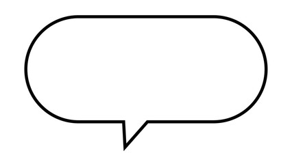 Fototapeta premium 吹き出し単一のシンプルなイラスト ベクトル正方形の白黒の境界線。シンプルな線形スタイルのダイアログ チャット クラウド。編集可能なストローク。いたずら書き