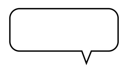 吹き出し単一のシンプルなイラスト ベクトル正方形の白黒の境界線。シンプルな線形スタイルのダイアログ チャット クラウド。編集可能なストローク。いたずら書き
