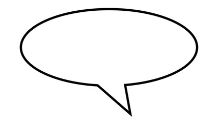 吹き出し単一のシンプルなイラスト ベクトル正方形の白黒の境界線。シンプルな線形スタイルのダイアログ チャット クラウド。編集可能なストローク。いたずら書き