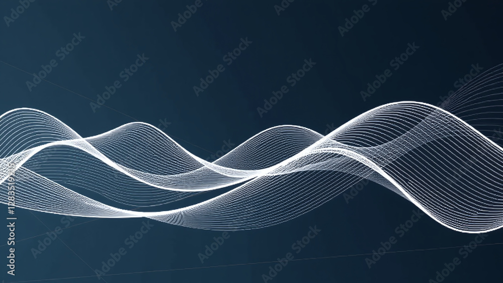 Aufkleber elegant white stripes digital wave line create striking visual effect abstract web design technology