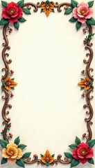 Flourish borders with intricate floral patterns, vector art, flourishes, floral