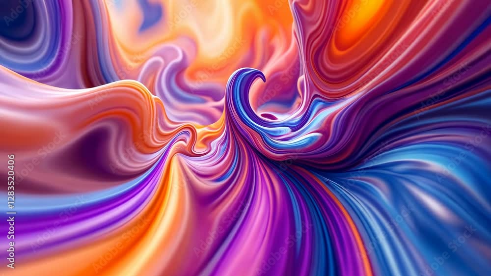 Aufkleber vivid abstract swirls of colorful fluid dynamics in motion
