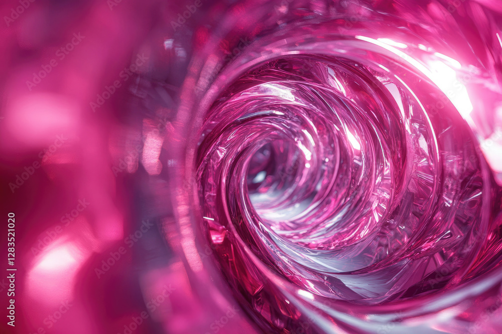 Aufkleber abstract swirling vortex of vibrant pink, glossy and reflective, creating a mesmerizing visual effec