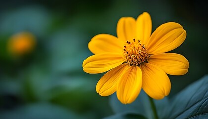 Obraz premium Vivid yellow flower close-up, garden setting