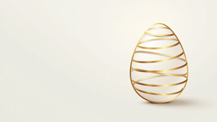 minimalist easter card features golden lines forming easter egg simple design