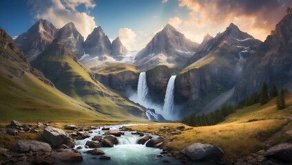 mountain river in the alps