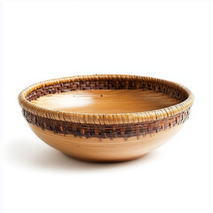 Traditional Tamil dishware (bamboo bowl for serving food) on a white background

