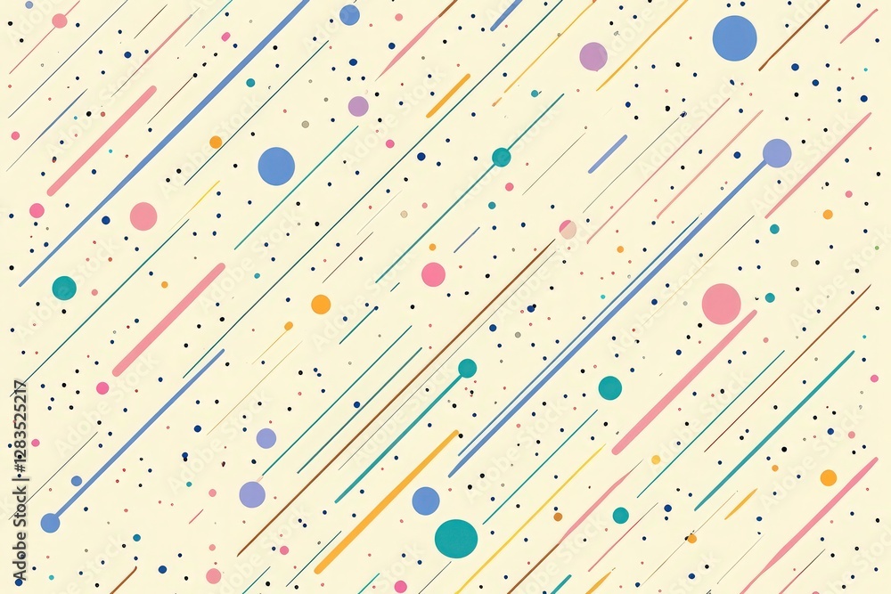 Poster abstract pastel diagonal lines and dots pattern background