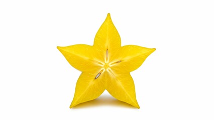 Fototapeta premium Starfruit slice on white background
