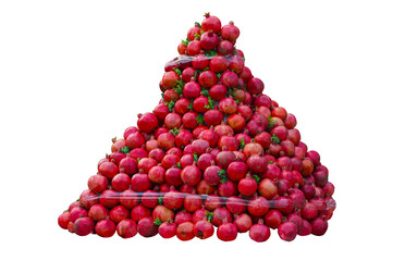Pomegranates are picked in the form of a pyramid
