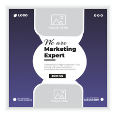Obraz premium Digital marketing agency and corporate social media post template 