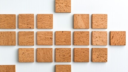 Geometric Cork Tiles Pattern, Natural Texture Background