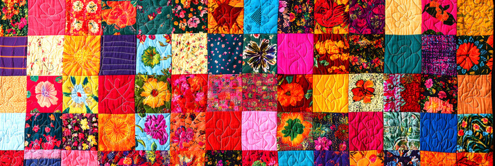 Vibrant Patchwork Quilt: A Tapestry of Harmony and Craftsmanship