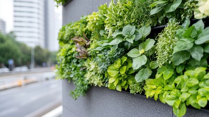 Lush Vertical Garden on Urban Building