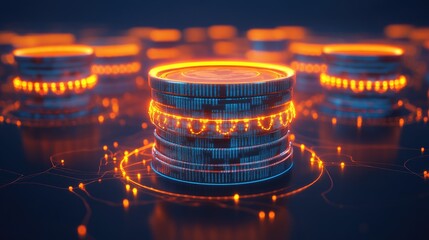 Concept of customer demand forecasting with predictive analytics and AI-driven insights glowing in a futuristic setting, no people