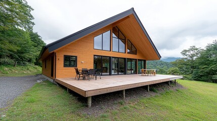 Modern A-Frame Cabin, Mountain View Deck