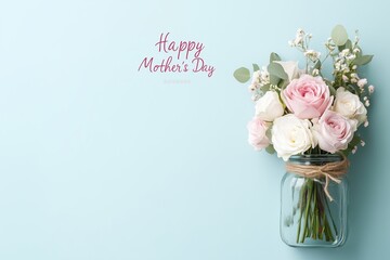 Muttertagsgru&szlig; mit Blumenstrau&szlig; im Glas

