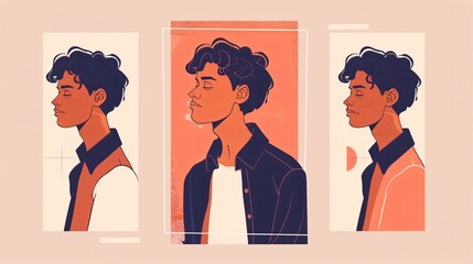 Young Man with Organs and Body Vector