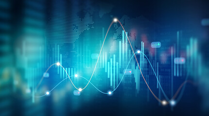 Business stock market investment trading graph growth.Investment finance chart,stock market business and exchange financial growth graph.	
