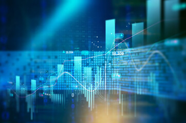 Obraz premium Business Investment finance chart,stock market business and exchange financial growth graph. 