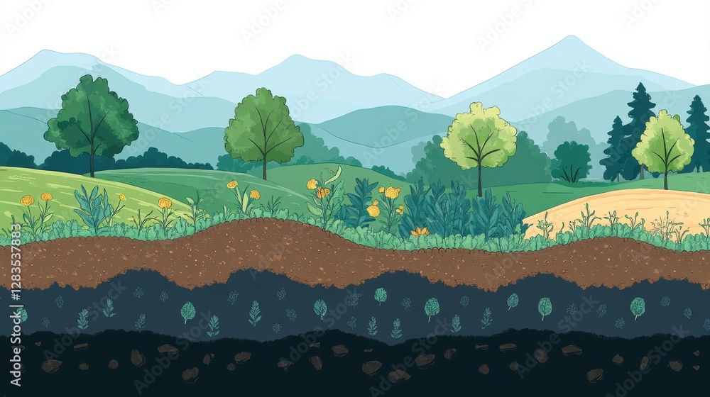 Poster crop rotation practices enhancing soil health in agricultural fields infographic