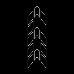 Outline Number 6 Sports Style. Suitable for t-shirts, gamers, sports, construction, and so on. Arrow style and building.