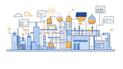 Obraz premium Implementing lean mapping diagrams for total quality management in manufacturing
