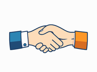 Business Handshake Vector Icon, Partnership and Agreement Symbols