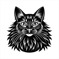 Maine Coon Cat Domestic Animal modernist style vector illustration of a cat