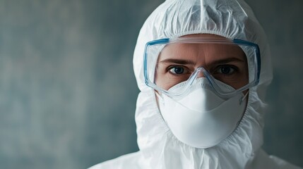 A skilled healthcare professional is fully equipped in protective clothing, ensuring all safety measures are in place while providing essential care during a critical moment in healthcare