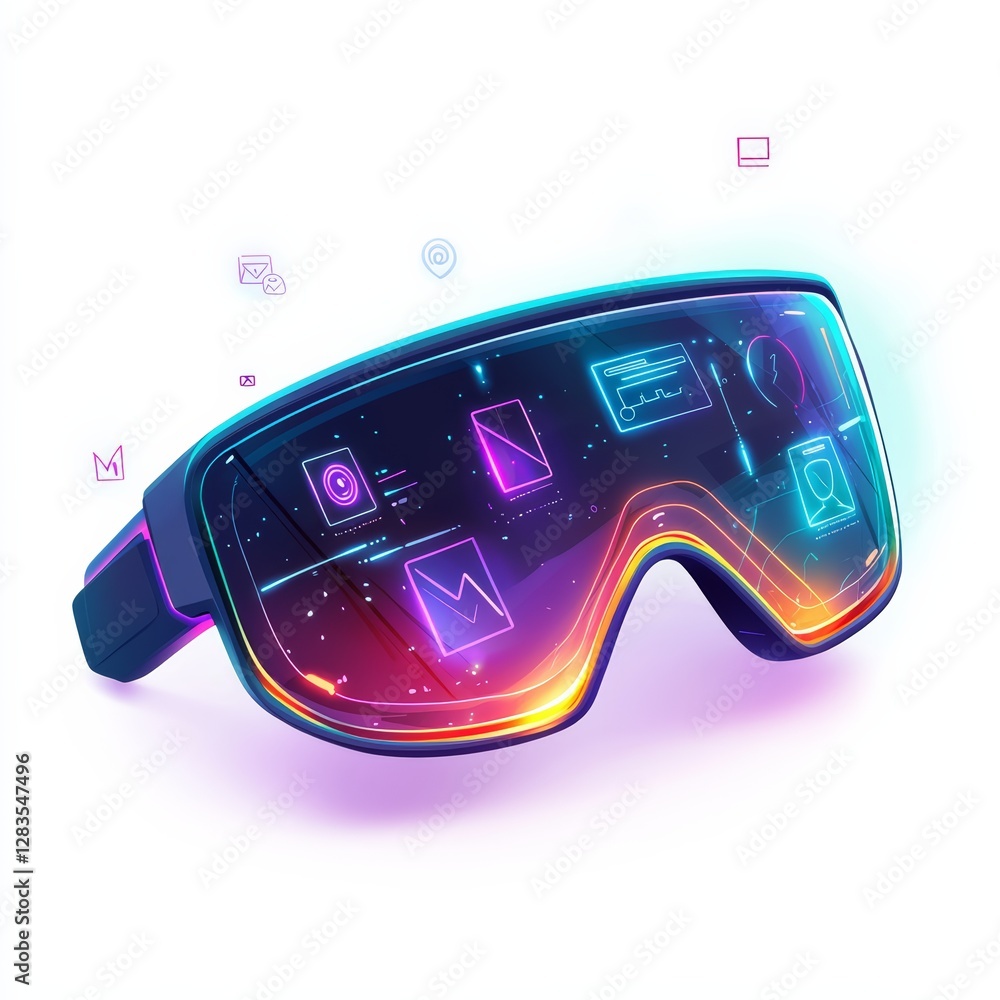 Poster futuristic tech spectacles: this image presents a visionary portrayal of technological progress and 