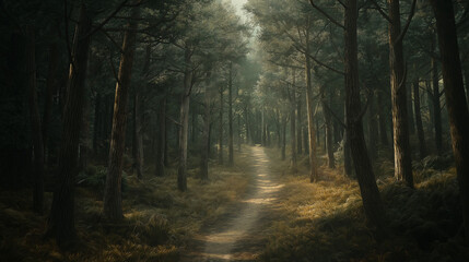 Fototapeta premium Path among the trees