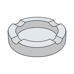 kids drawing vector illustration ashtray cartoon isolated