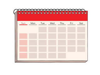 Abstract cartoon calendar. Vector illustration isolated on white background © tiena