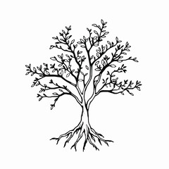 Obraz premium Mangrove Tree Outline Icon, Coastal Nature Vector, Editable Stroke, Minimalist Black Design