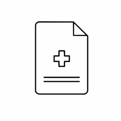Fototapeta premium Medical Records Outline Icon, Patient Data Vector, Editable Stroke, Minimalist Black Designs