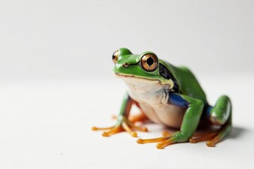 Fototapeta premium Frog with front legs on white board, legs, study, desk