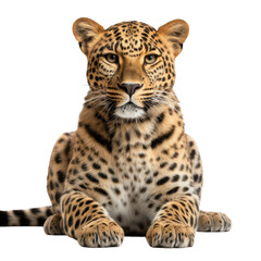 Obraz premium portrait of a leopard isolated on transparent background, PNG