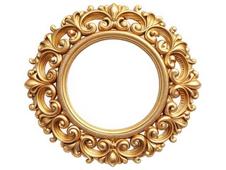 Elegant Gold Circular Frame, Decorative Border, Luxury Design Element,  Vintage Ornament,  Golden Wreath
