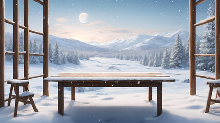 winter landscape in the mountains