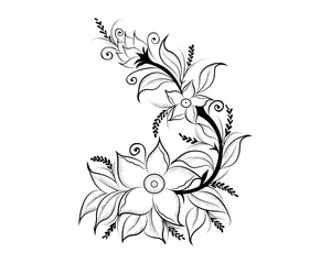 Vector tropical flowers. Floral botanical flower. Isolated illustration element. Vector wildflower for background, texture, wrapper pattern, frame, or border.