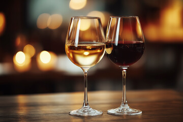 Elegant Wine Glasses in Candlelight