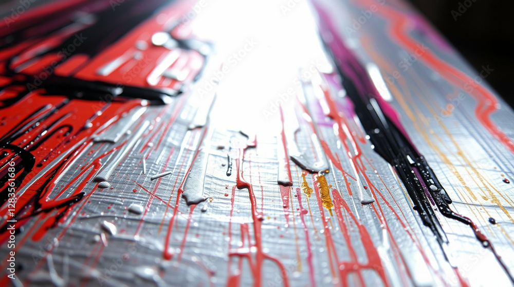 Poster intense strokes of vivid color, flowing with captivating abstraction