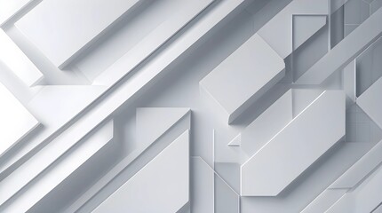 A sleek and modern abstract white background with layered geometric patterns