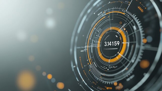 Celebrating National Pi Day Futuristic Holographic Projection Interface Showcasing Pi in a Digital Environment - Powered by Adobe