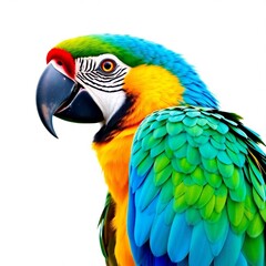 Naklejka premium High-resolution, commercial-grade PNG image of a macaw with transparent background. Image needs vibrant colors, sharp detail, ideal for design projects, nature illustrations