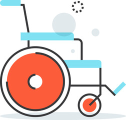 rehab flat line web icon concept