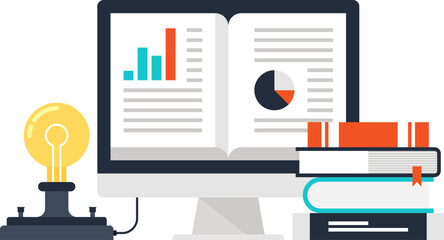 Business Education flat web icon concept