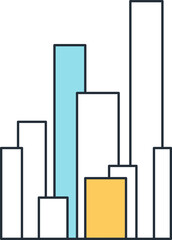 big data flat line web icon concept